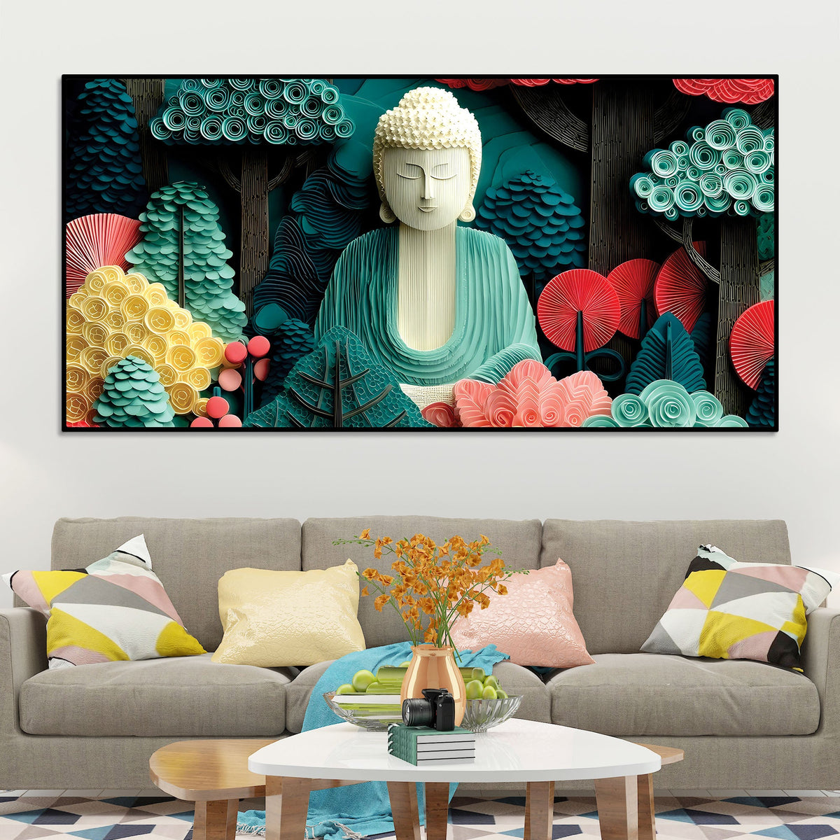 Artistic Buddha Wall Painting – Contemporary Spiritual Art