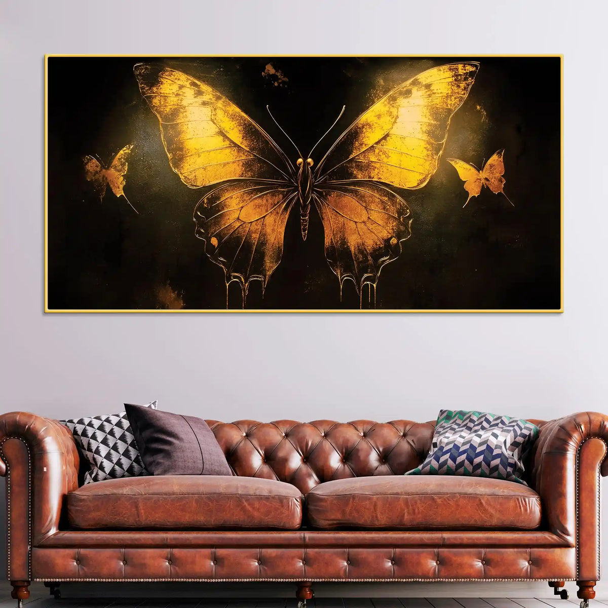 Artistic Butterfly Canvas Wall Abstract Painting for Modern Decor