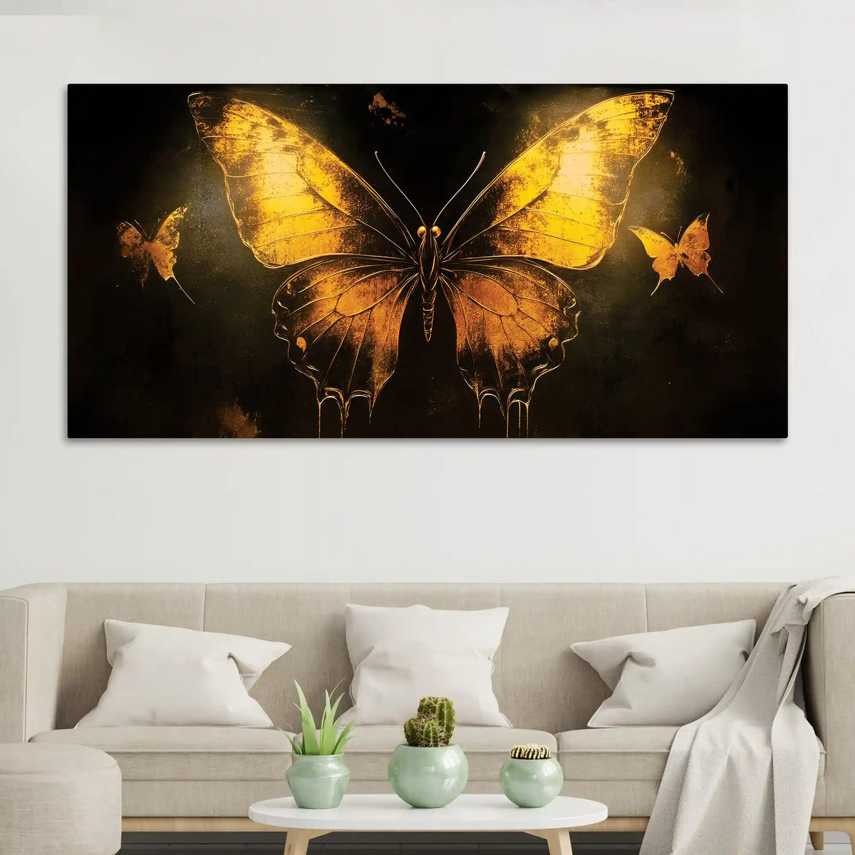 Artistic Butterfly Canvas Wall Abstract Painting for Modern Decor