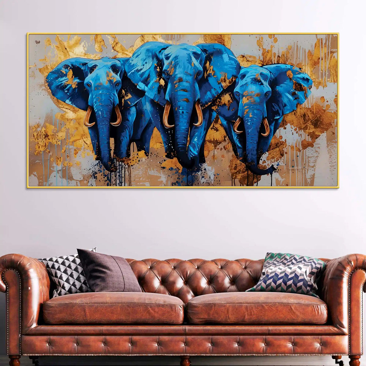 Artistic Elephant Canvas Wall Painting for Home