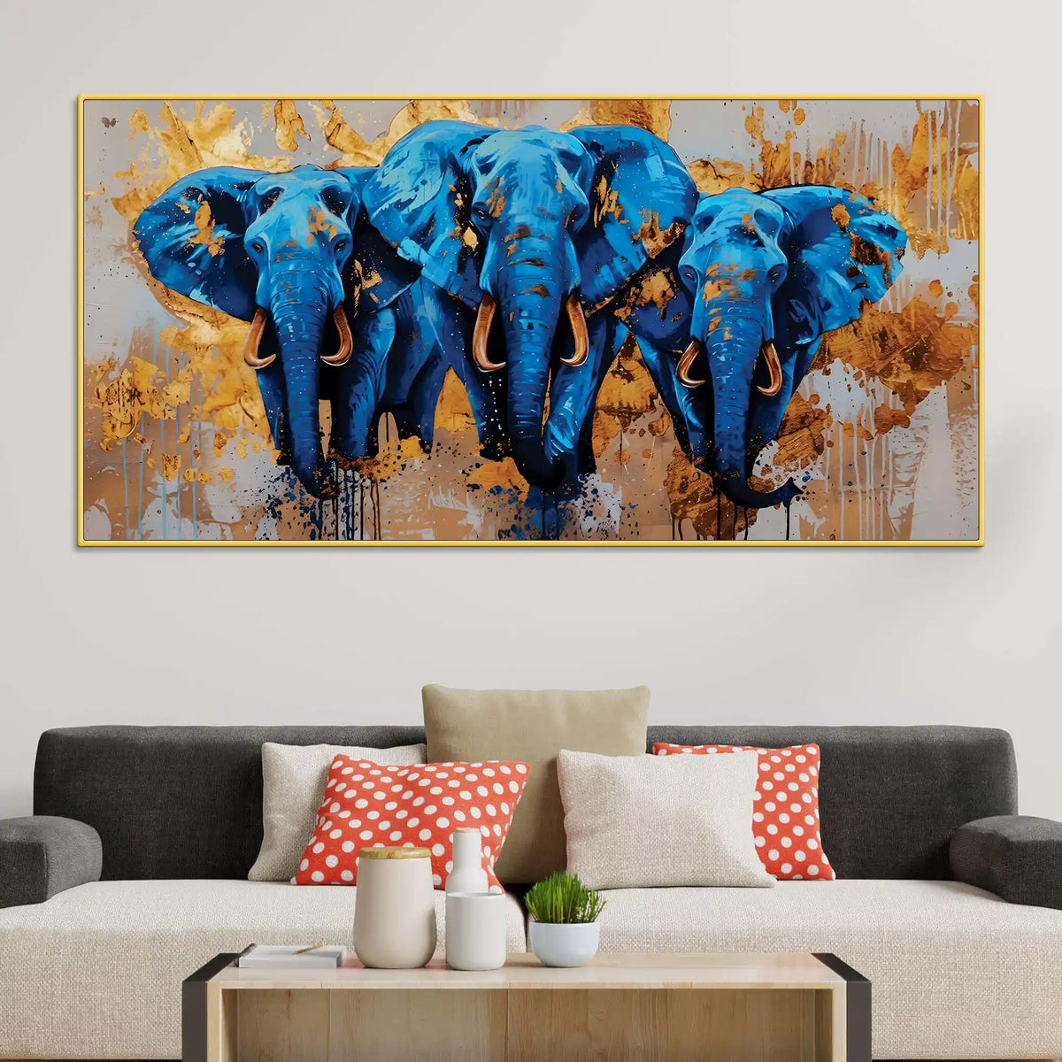 Artistic Elephant Canvas Wall Painting for Home