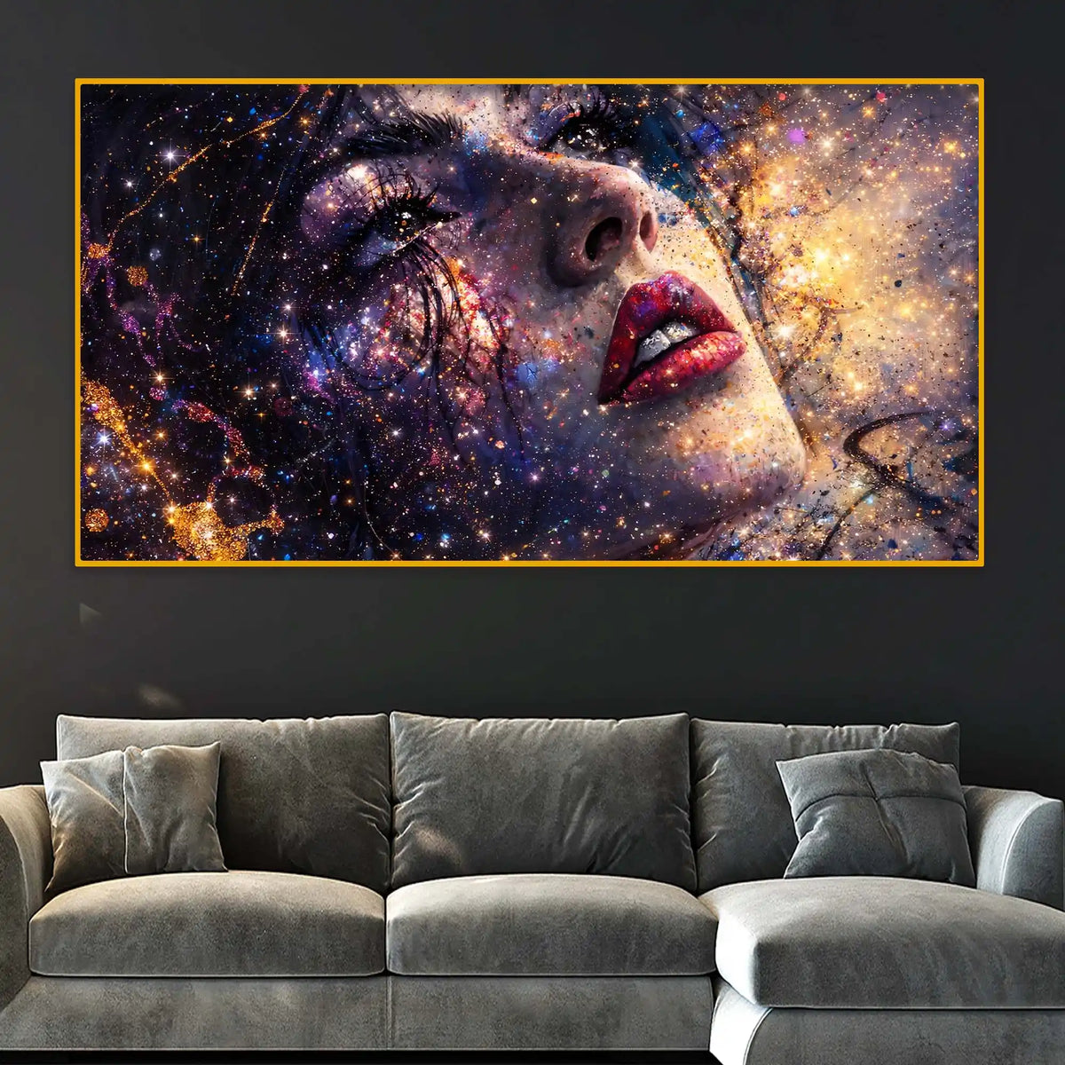 Artistic Face Crystal Glass Wall Painting for Luxury Décor