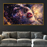Artistic Face Crystal Glass Wall Painting for Luxury Décor