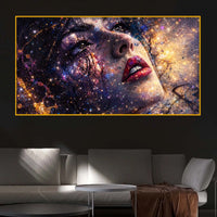 Artistic Face Crystal Glass Wall Painting for Luxury Décor