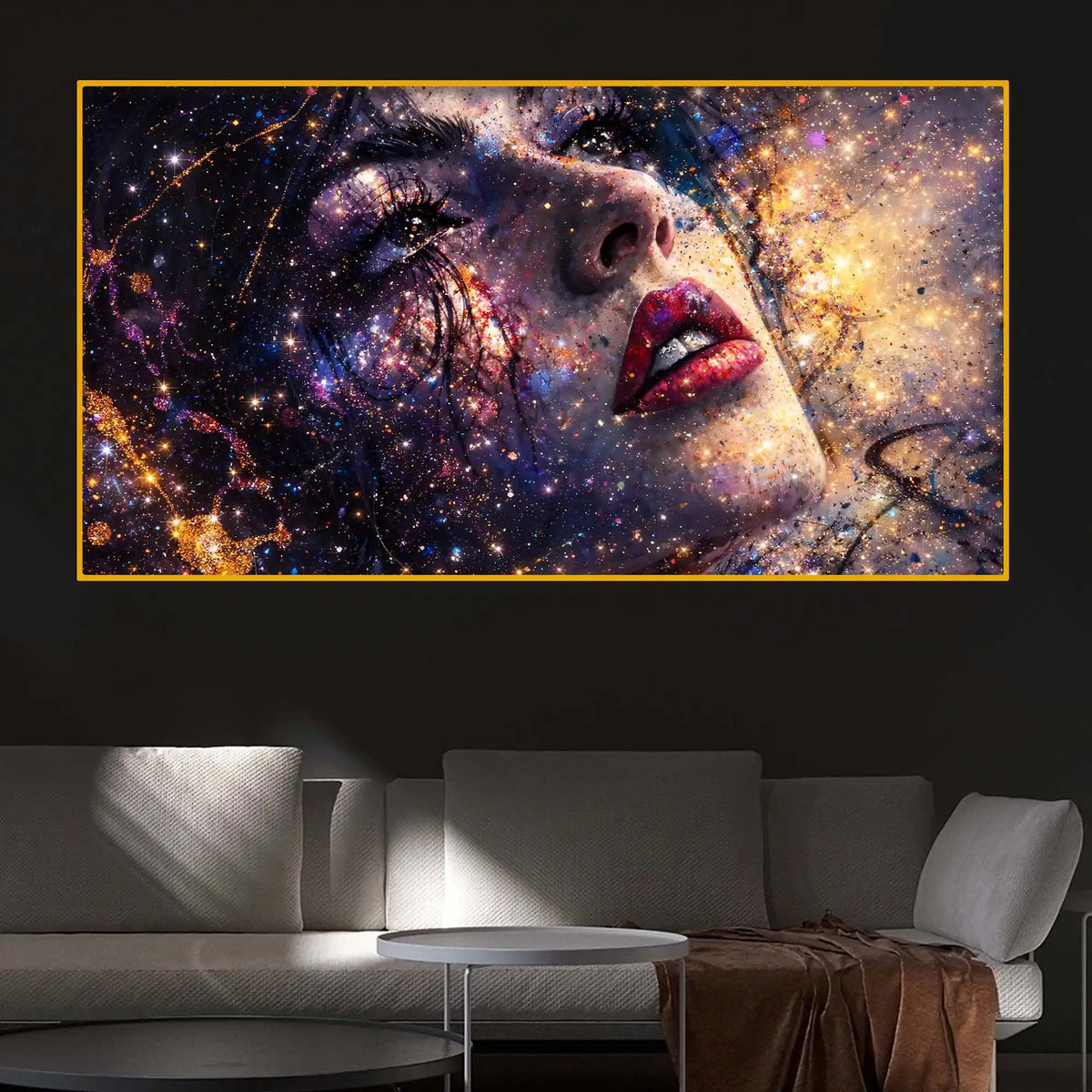 Artistic Face Crystal Glass Wall Painting for Luxury Décor