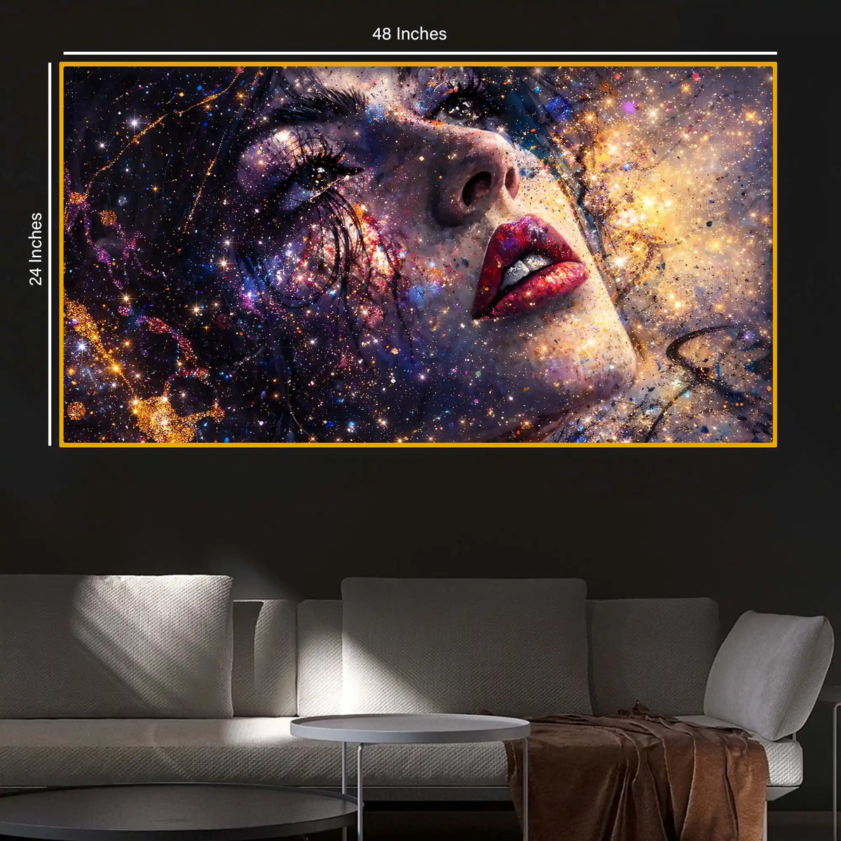 Artistic Face Crystal Glass Wall Painting for Luxury Décor