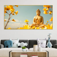 Artistic Gautam Buddha Canvas Wall Painting for Spiritual Homes