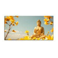 Artistic Gautam Buddha Canvas Wall Painting for Spiritual Homes