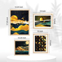 Artistic Gold Wall Frame Set of Four