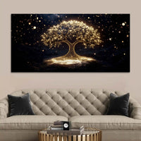Artistic Golden Tree Canvas Painting for Interior Décor
