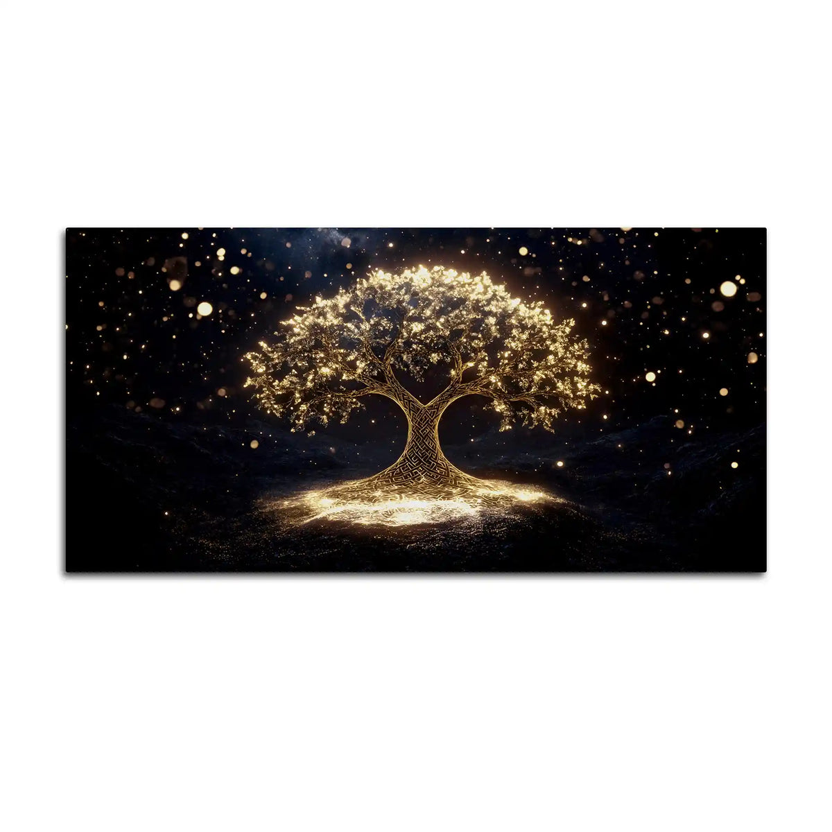 Artistic Golden Tree Canvas Painting for Interior Décor
