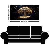 Artistic Golden Tree Canvas Painting for Interior Décor