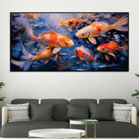 Artistic Koi Fish Canvas Wall Painting for Modern Decor