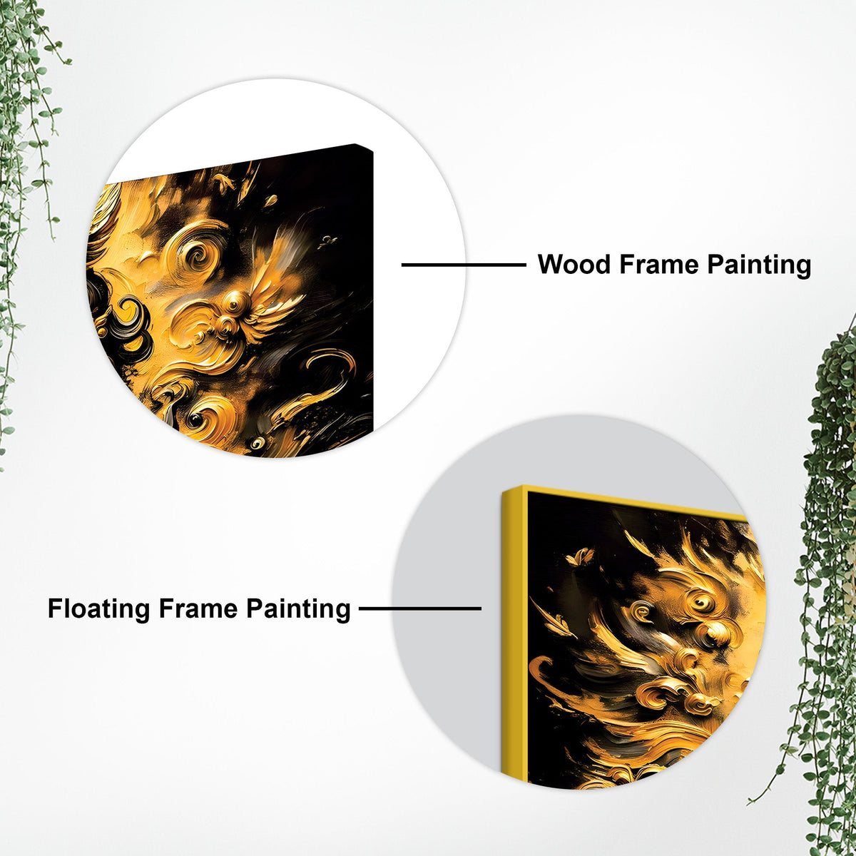 Artistic Lord Krishna Gold Effect Canvas Painting for Home Interiors