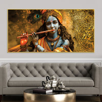 Artistic Lord Krishna Painting on Premium Canvas for Home
