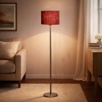 Artistic Maroon Color Drum Shaped Designer Steel Floor Lamp