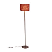 Artistic Maroon Color Drum Shaped Designer Steel Floor Lamp