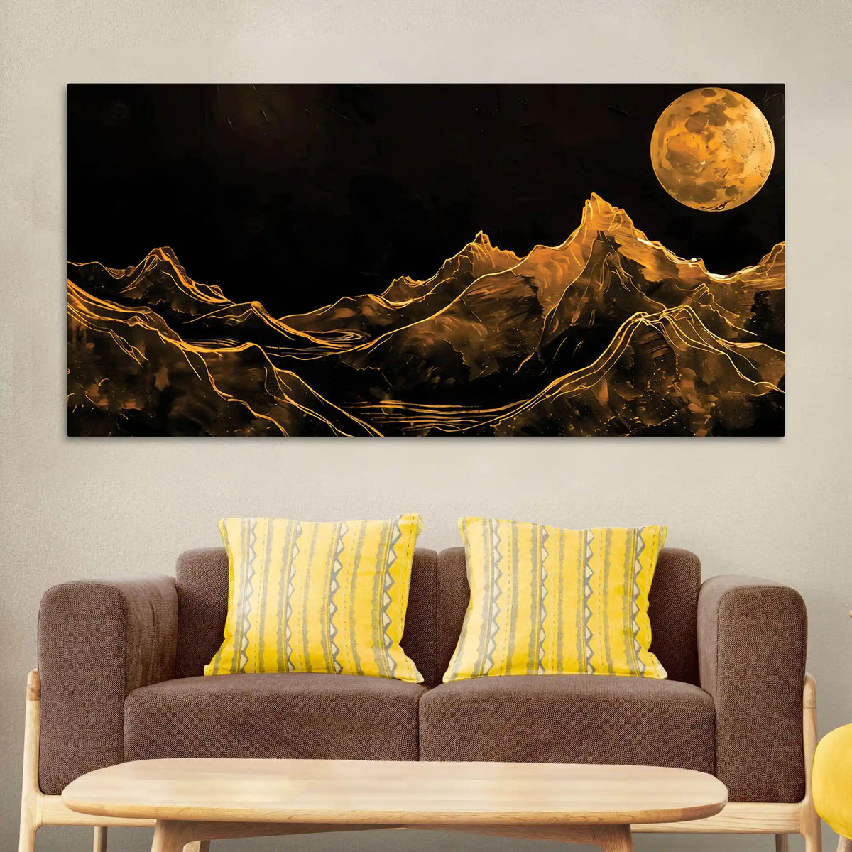 Artistic Moonlight Mountain Canvas Painting