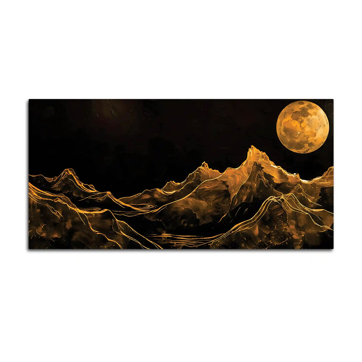 Artistic Moonlight Mountain Canvas Painting
