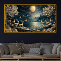 Artistic Nature Deer Crystal Glass Painting Office & Home Décor