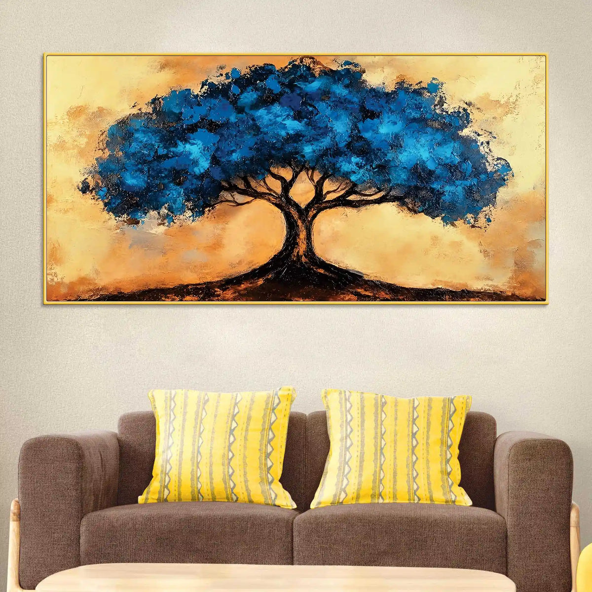 Artistic Nature Tree Canvas Wall Abstract Painting for Modern Decor