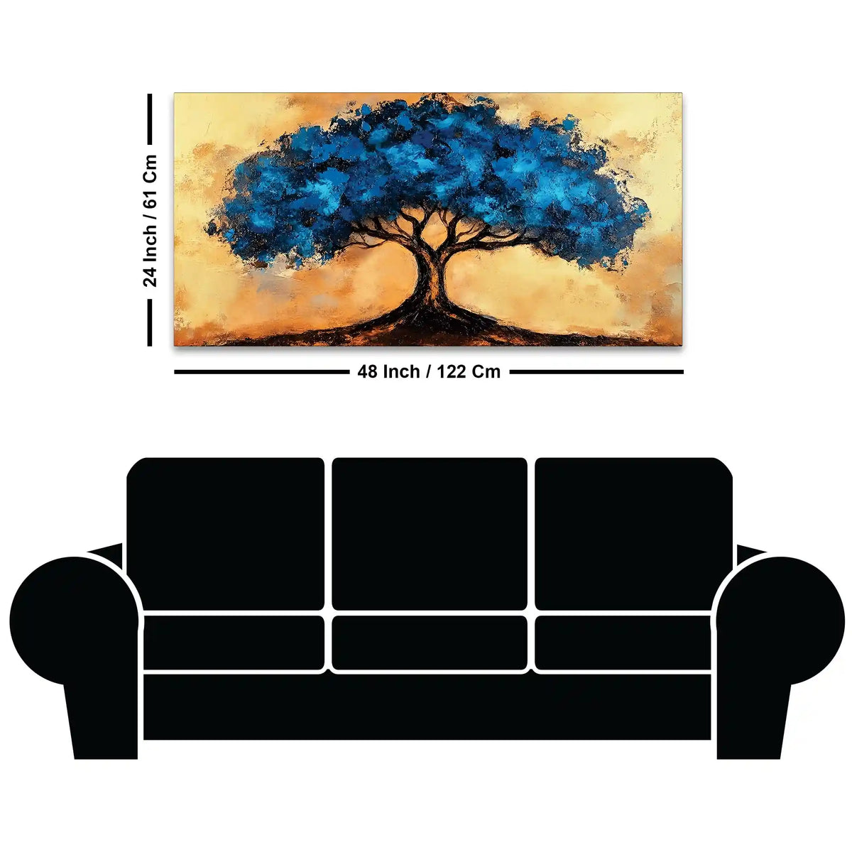 Artistic Nature Tree Canvas Wall Abstract Painting for Modern Decor