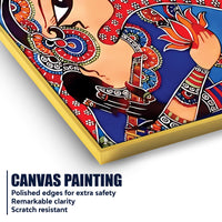 Artistic Radha Krishna Canvas Painting | Indian Style Spiritual Wall Art