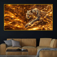 Artistic Running Leopard Crystal Glass Painting