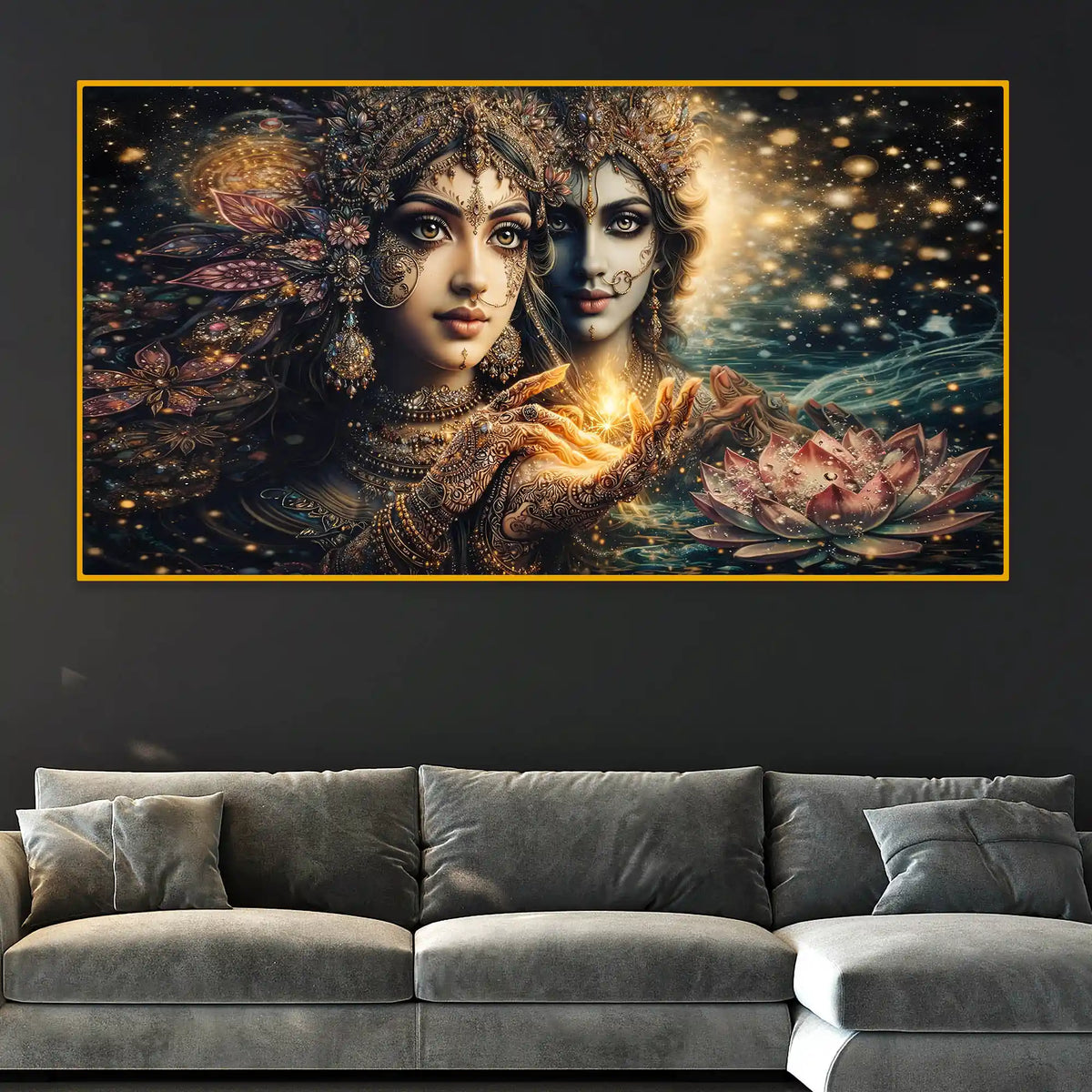 Artistic Spiritual Goddess Crystal Glass Wall Painting