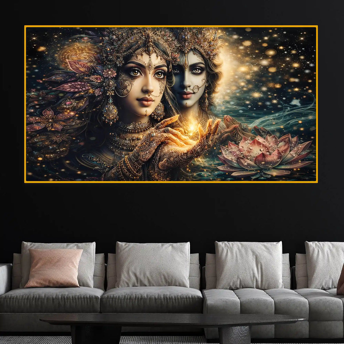 Artistic Spiritual Goddess Crystal Glass Wall Painting