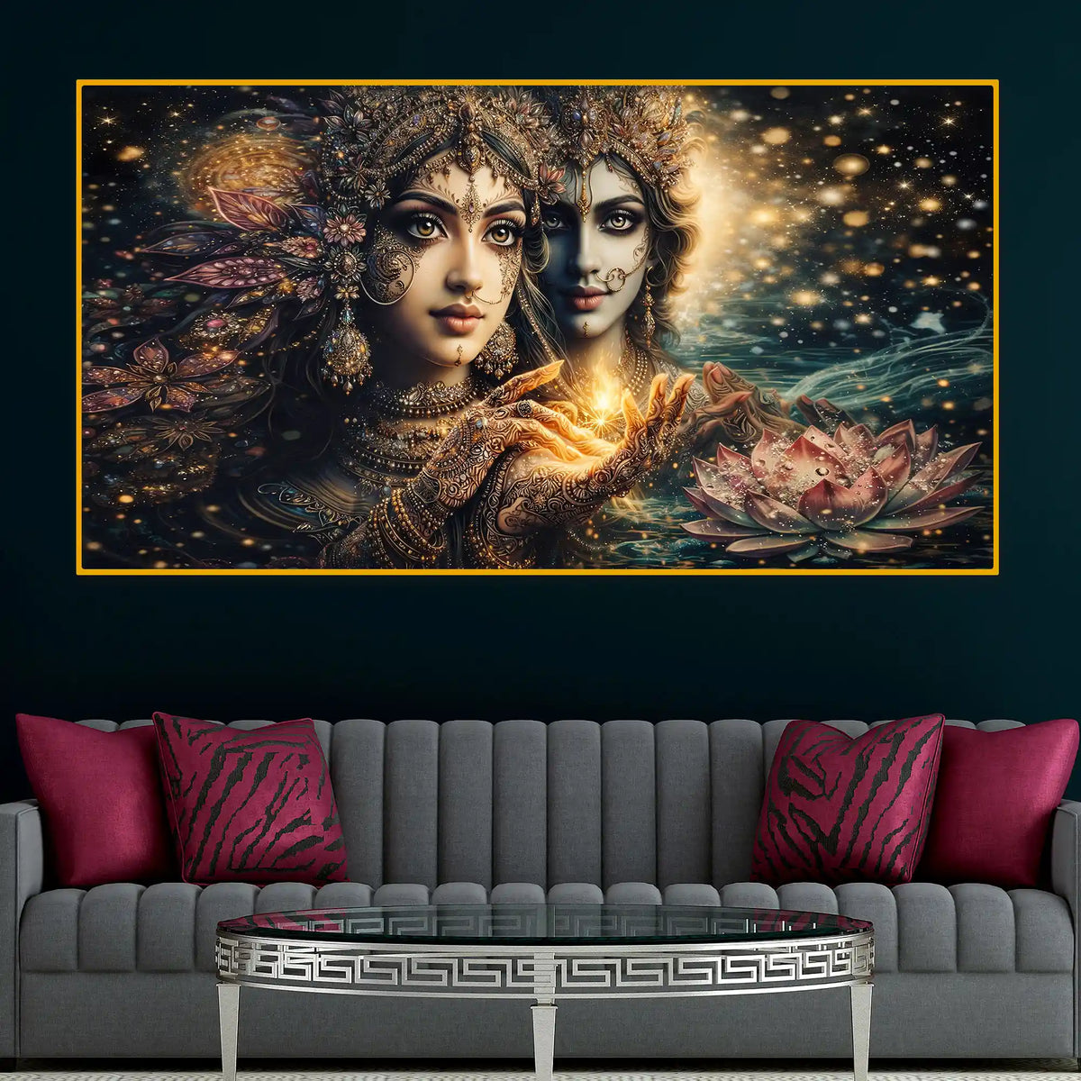 Artistic Spiritual Goddess Crystal Glass Wall Painting