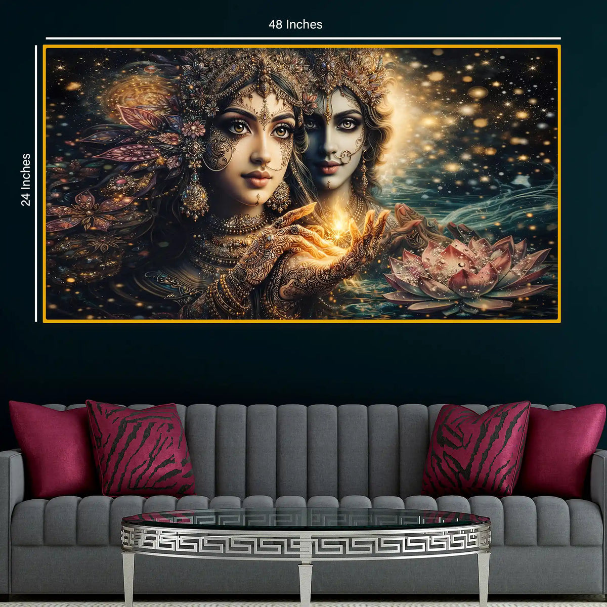 Artistic Spiritual Goddess Crystal Glass Wall Painting
