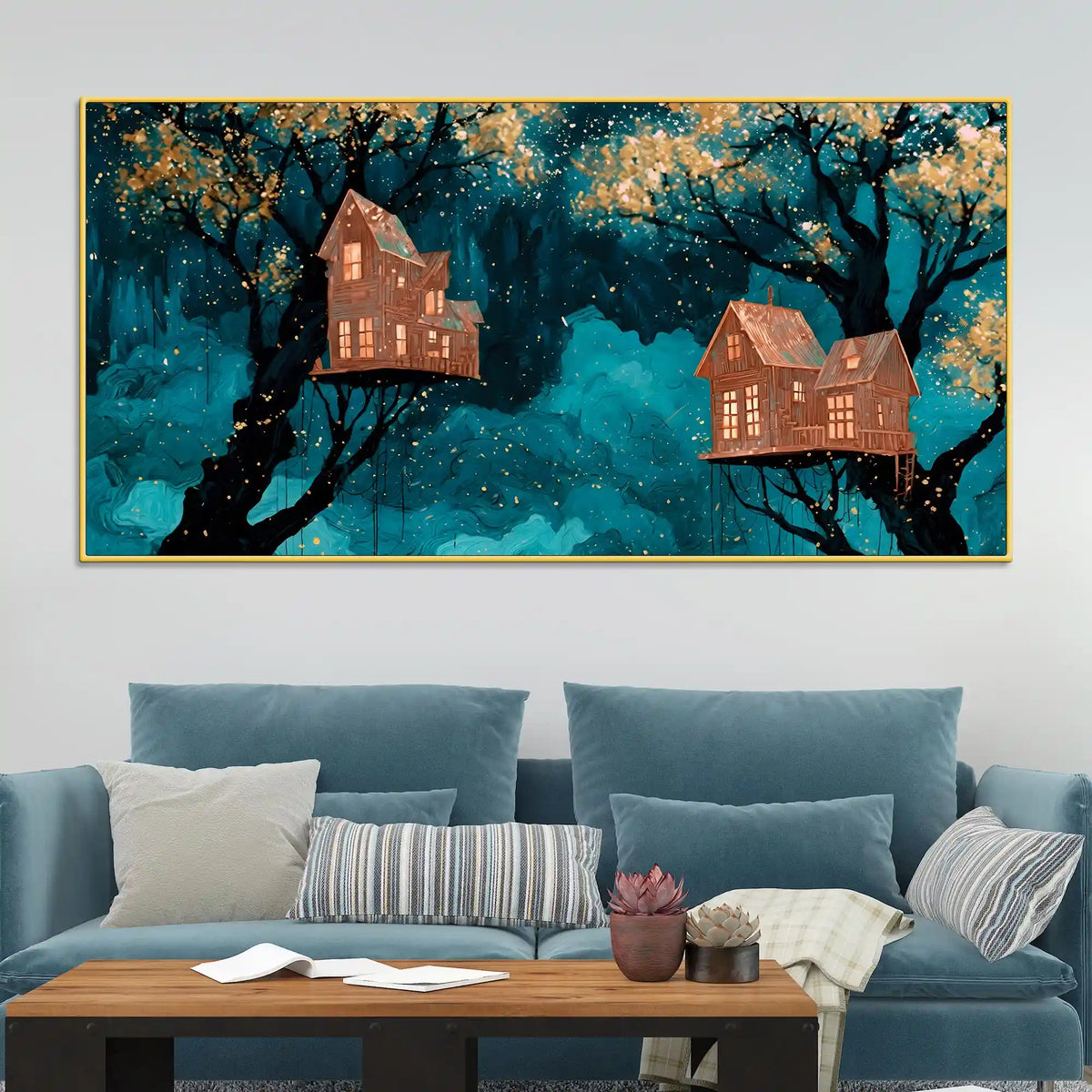 Artistic Treehouse Abstract Canvas Painting