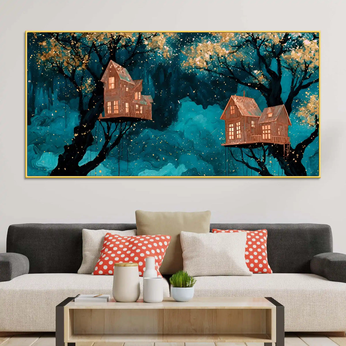 Artistic Treehouse Abstract Canvas Painting