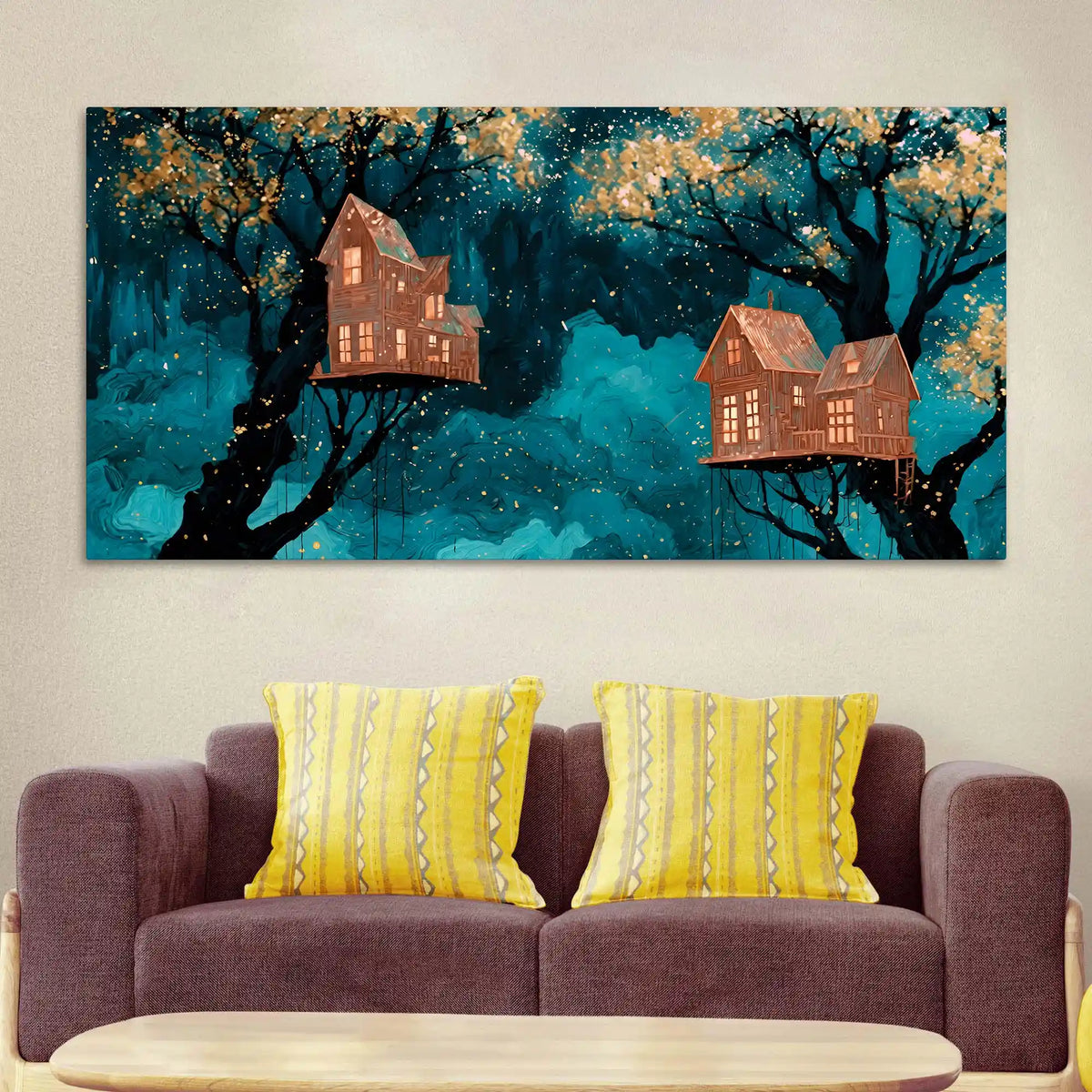 Artistic Treehouse Abstract Canvas Painting
