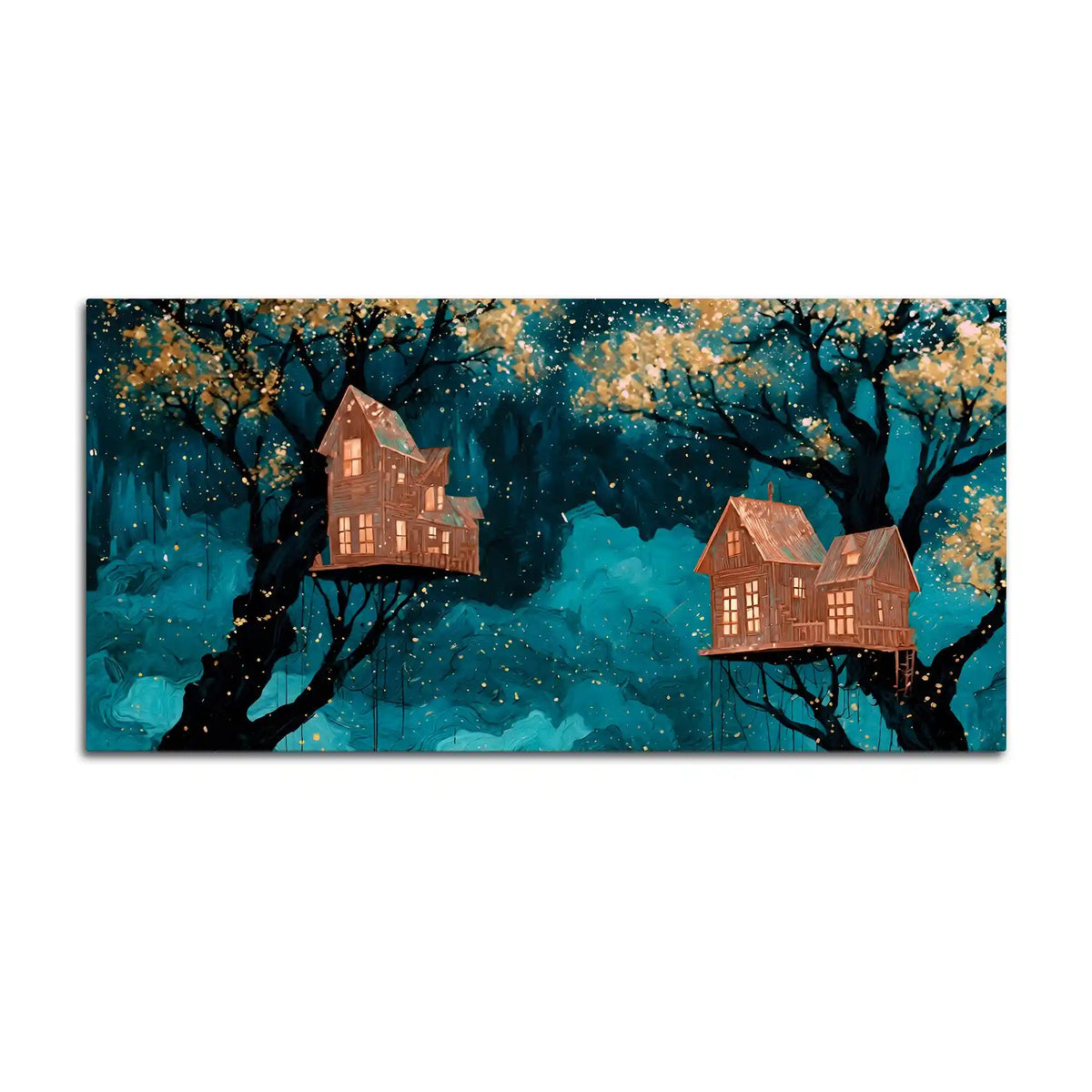 Artistic Treehouse Abstract Canvas Painting