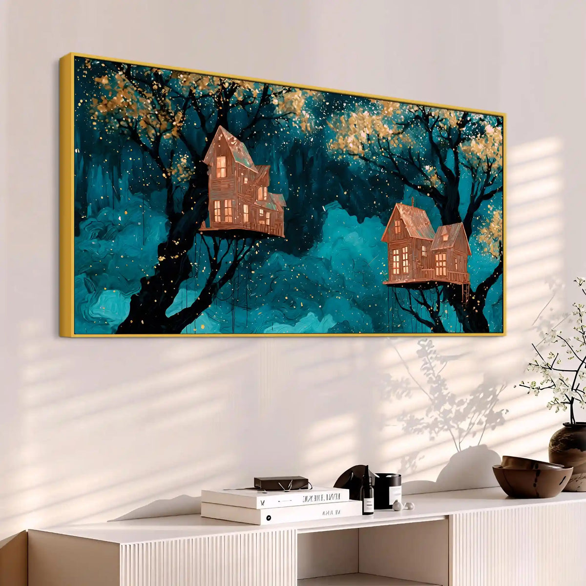Artistic Treehouse Abstract Canvas Painting