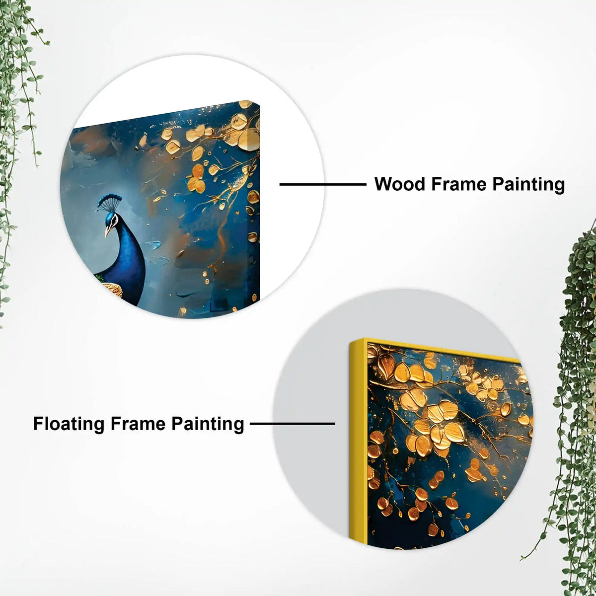 Astonishing Peacock in Golden Autumn Forest Canvas Wall Painting