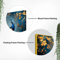 Astonishing Peacock in Golden Autumn Forest Canvas Wall Painting