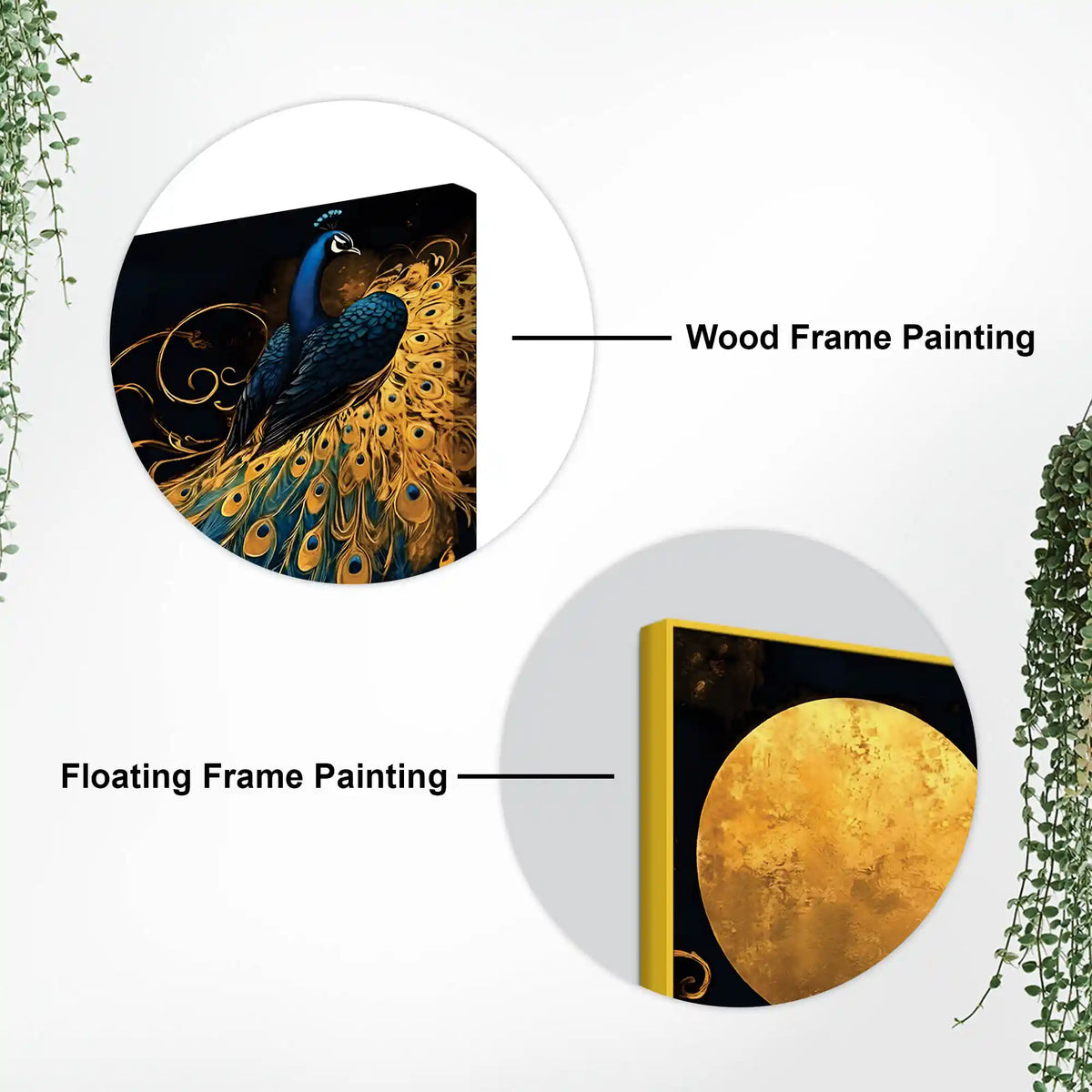 Astonishing Peacock Under a Radiant Golden Moon Canvas Wall Painting