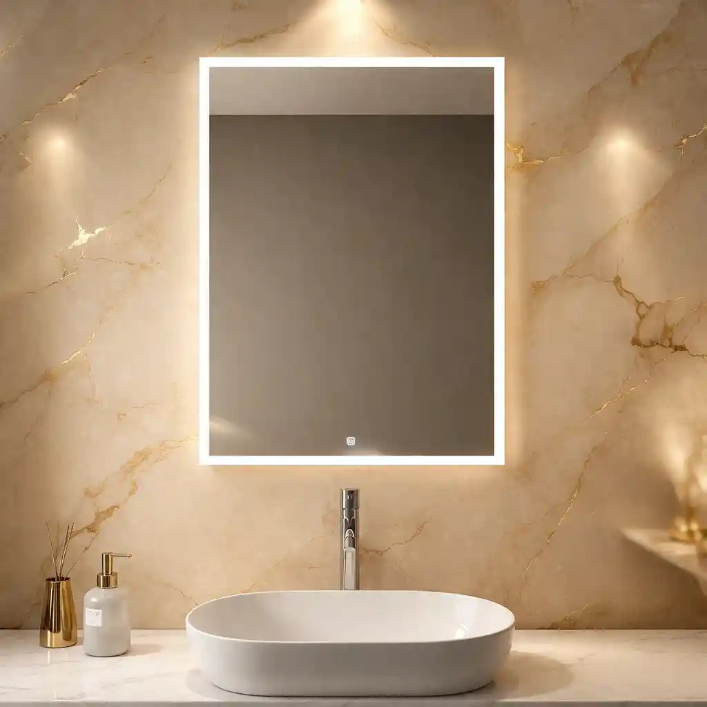 AuraGlow Illuminated Mirror Cabinet with Backlit LED and Storage