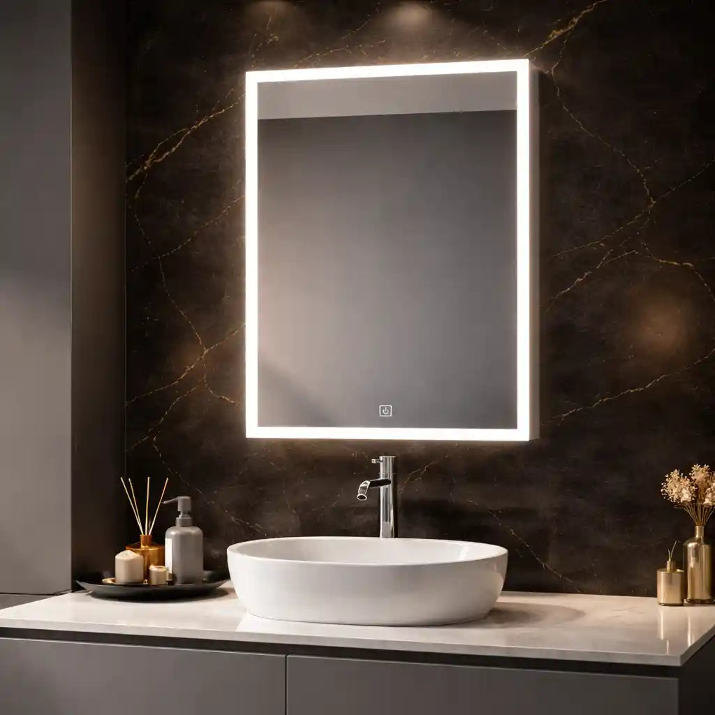 AuraGlow Illuminated Mirror Cabinet with Backlit LED and Storage
