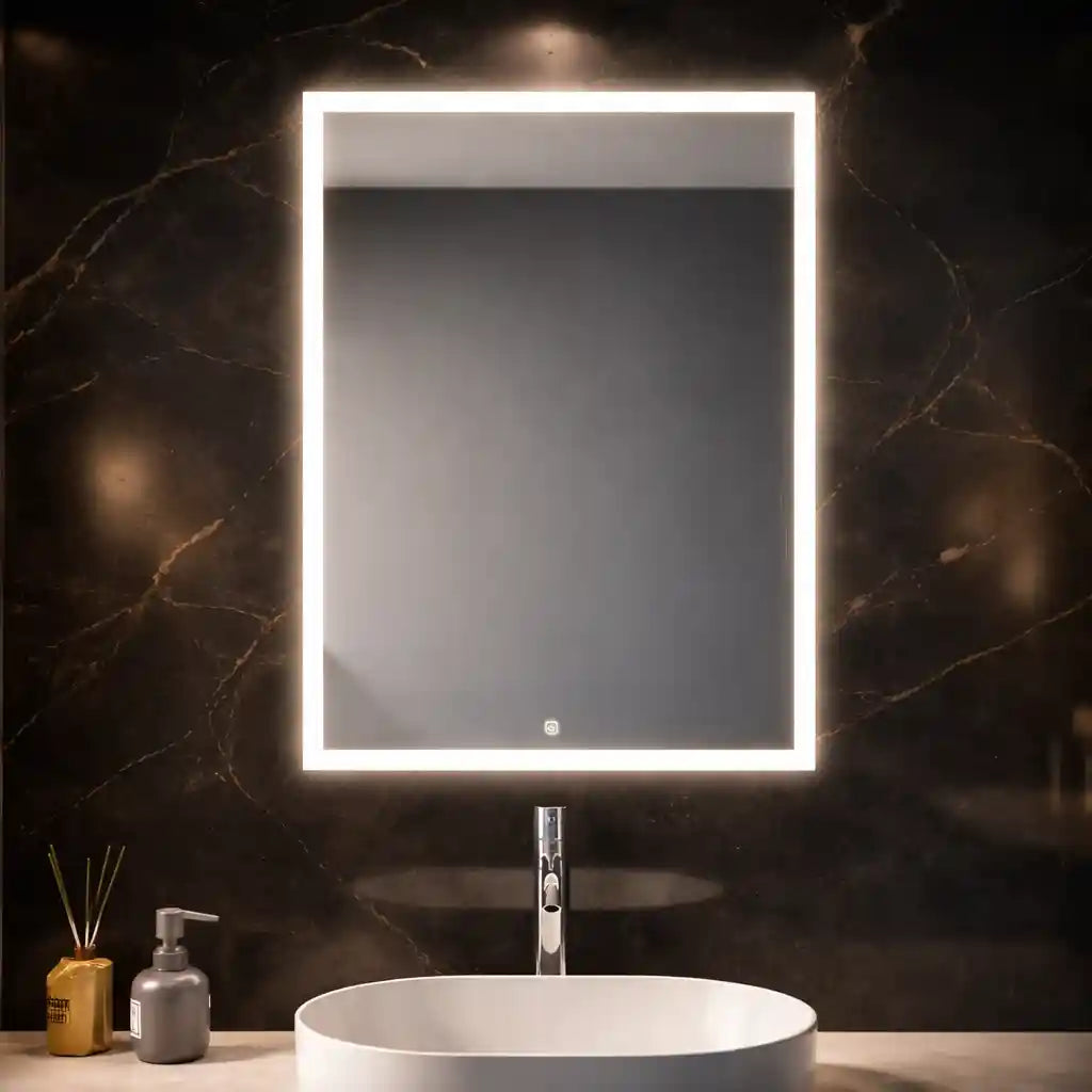 AuraGlow Illuminated Mirror Cabinet with Backlit LED and Storage