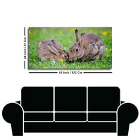 Baby Bunnies in Garden Canvas Wall Painting