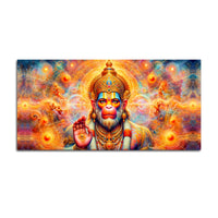 Bajrangbali Hanuman Cosmic Canvas Painting – Sacred Energy Decor