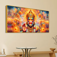 Bajrangbali Hanuman Cosmic Canvas Painting – Sacred Energy Decor