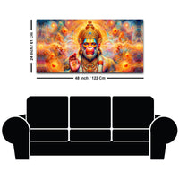 Bajrangbali Hanuman Cosmic Canvas Painting – Sacred Energy Decor
