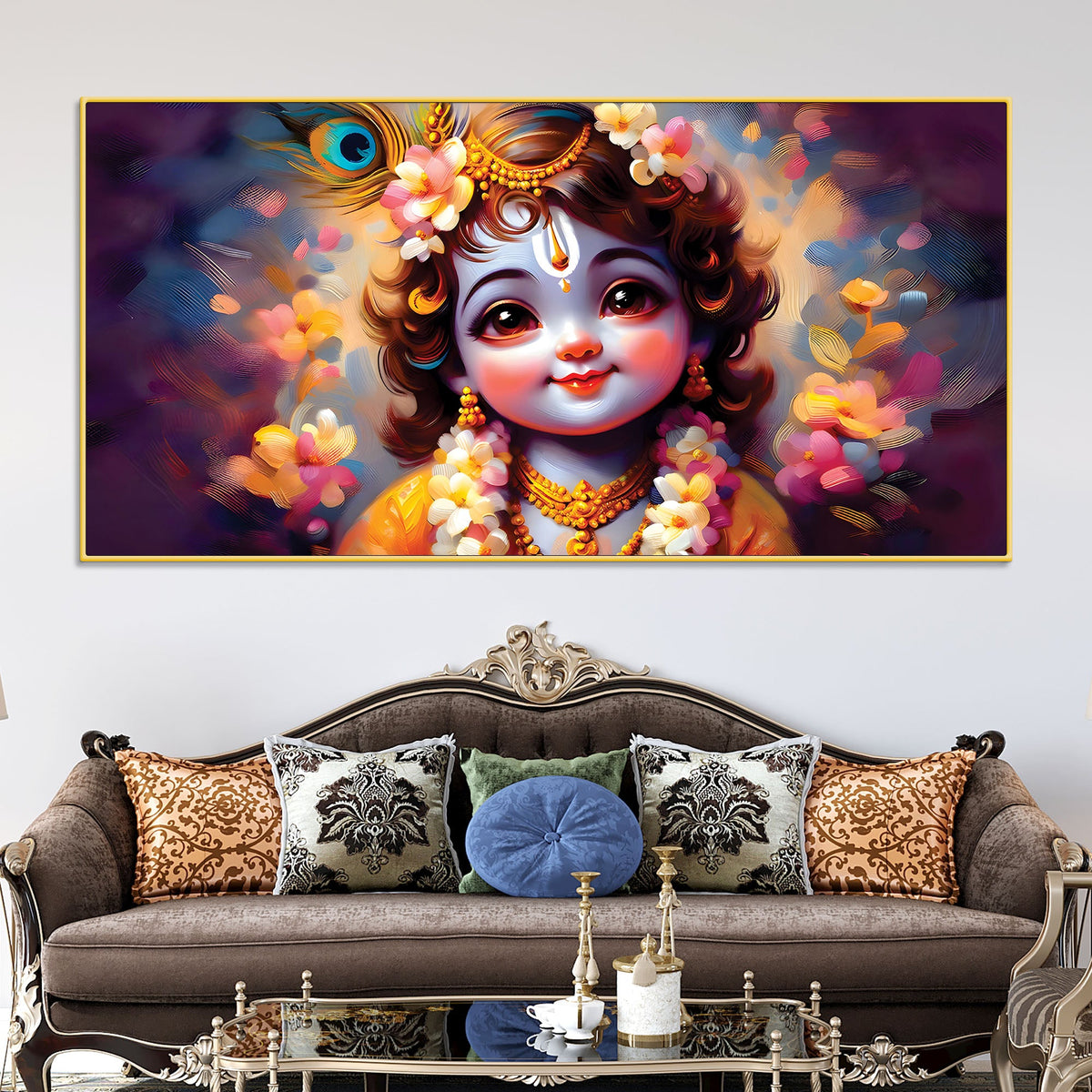 Bal Gopal Cute Canvas Painting for Living Room & Kids Room