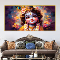 Bal Gopal Cute Canvas Painting for Living Room & Kids Room