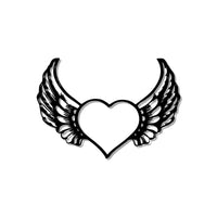 Beautiful Angel Heart Design Metal Wall Art Decor